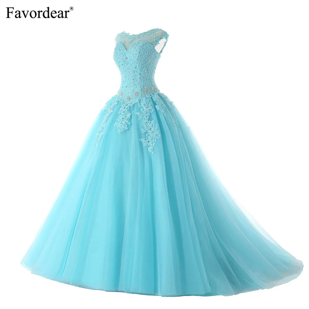 Favordear Quinceanera Бисер сладкий 16 платье Vestidos De 15 Anos Кепки рукавом Бирюзовый Вино Quinceanera платья вечерние платье