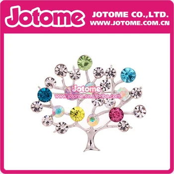 

unique products 2017 Tree Shape Full Colorful Leaf Crystal Brooches Pins