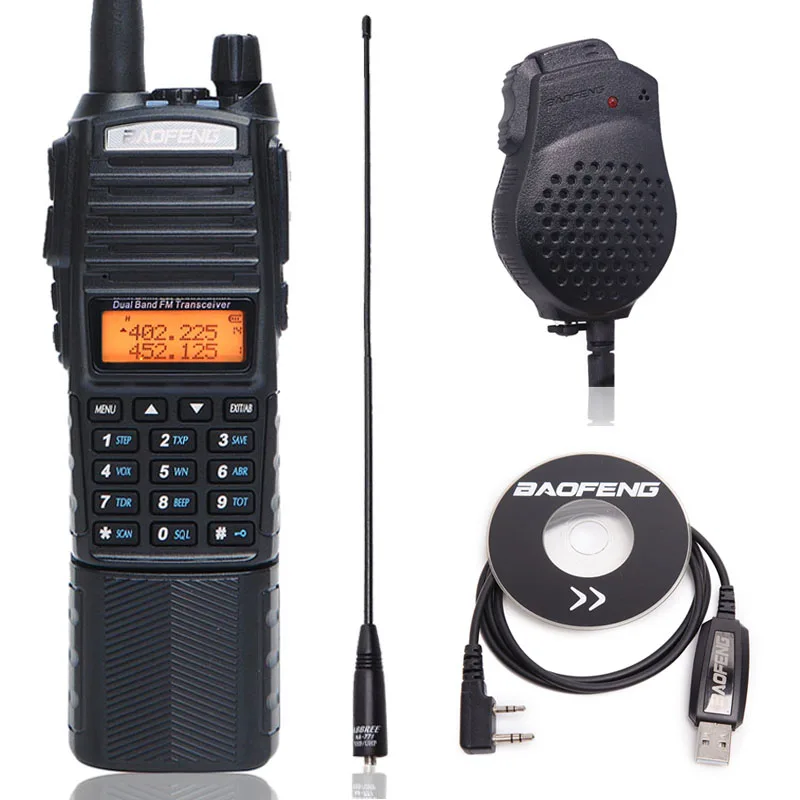 Baofeng UV-82 Plus Walkie Talkie 8 Вт Мощный 3800 мАч разъем постоянного тока батарея UV82 двойной PTT группа трансивер любительский BF UV 82 радио - Цвет: as pic show 1