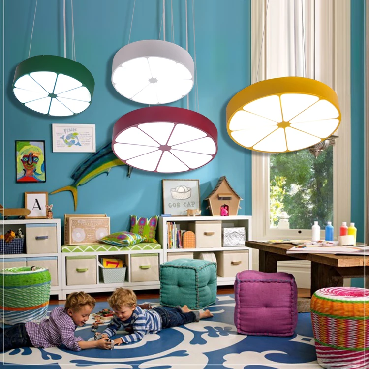 

Children lamp Pendant Lights personality color orange lemon cartoon light LED children room boy girl room baby ET80