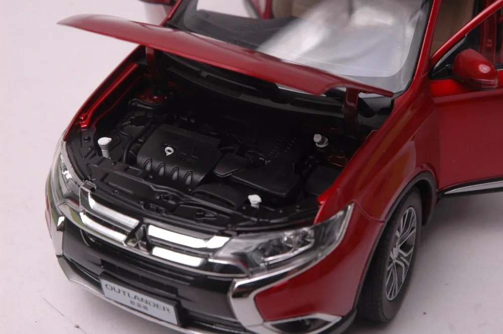 1:18 литья под давлением модель для Mitsubishi Outlander красный внедорожник сплав игрушечный автомобиль миниатюрная коллекция