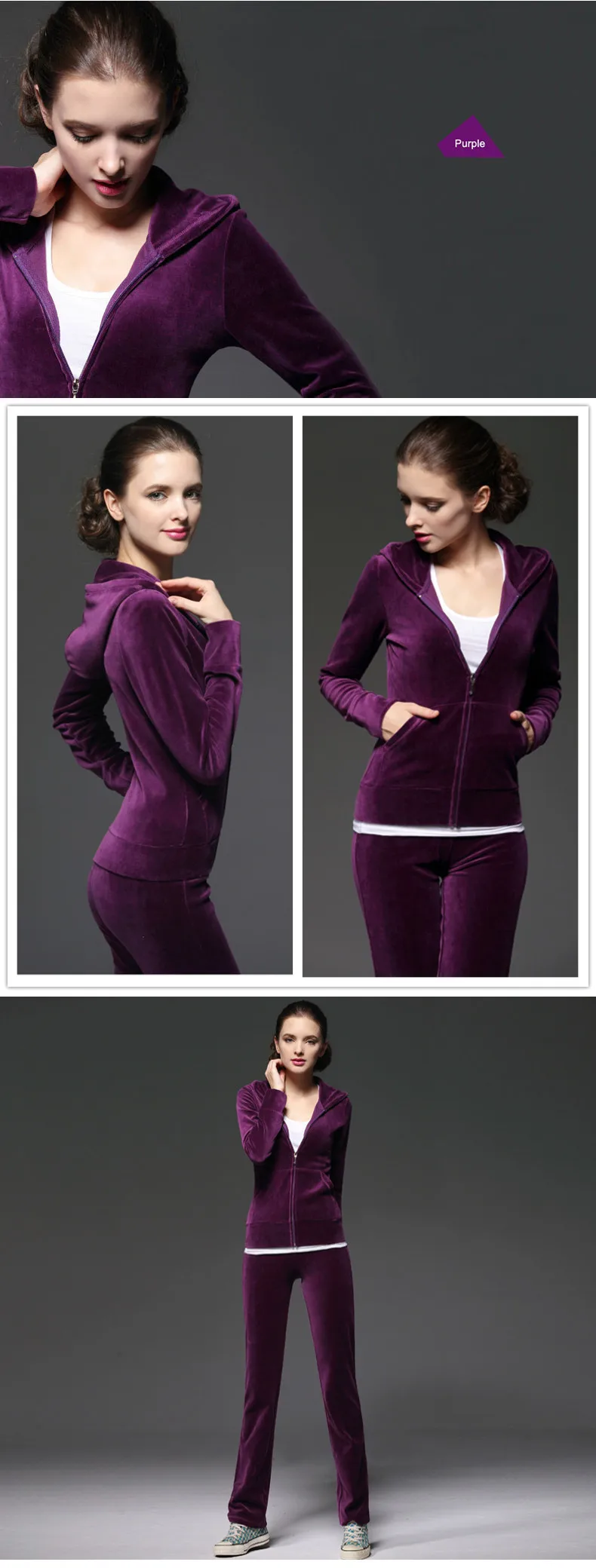 UMLIFE Sports Suit Women Velvet Tracksuit 2017 New Fitness Sport Casual Set Embroidery Fashion Jogging Suit Femme Track Suit  (25)