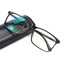 Прогрессивная мульти-фокус очки для чтения Мужская квадратный готовые оптические очки с диоптриями UV400 NX