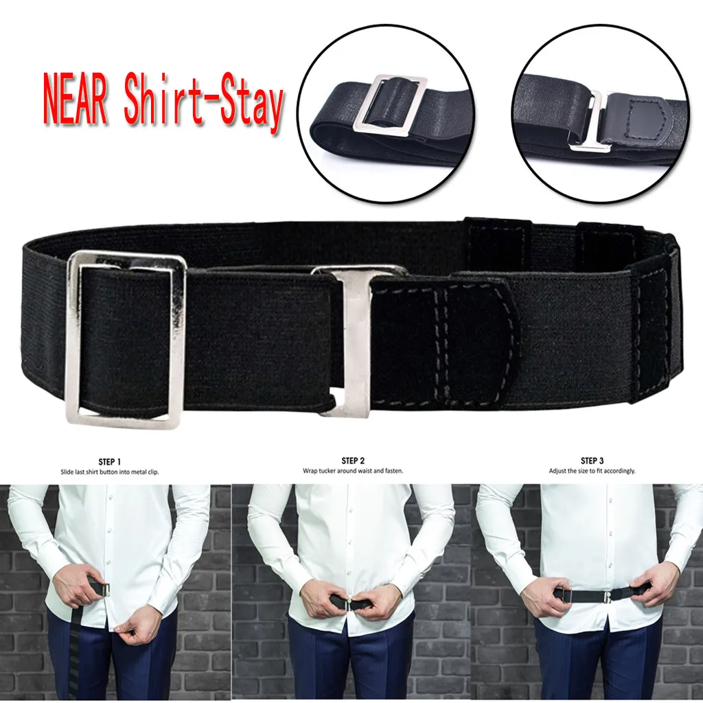

New Design Unisex Adjustable Near Shirt-Stay Best Shirt Stays Black Tuck It Belt Shirt Tucked Men Protective Parts