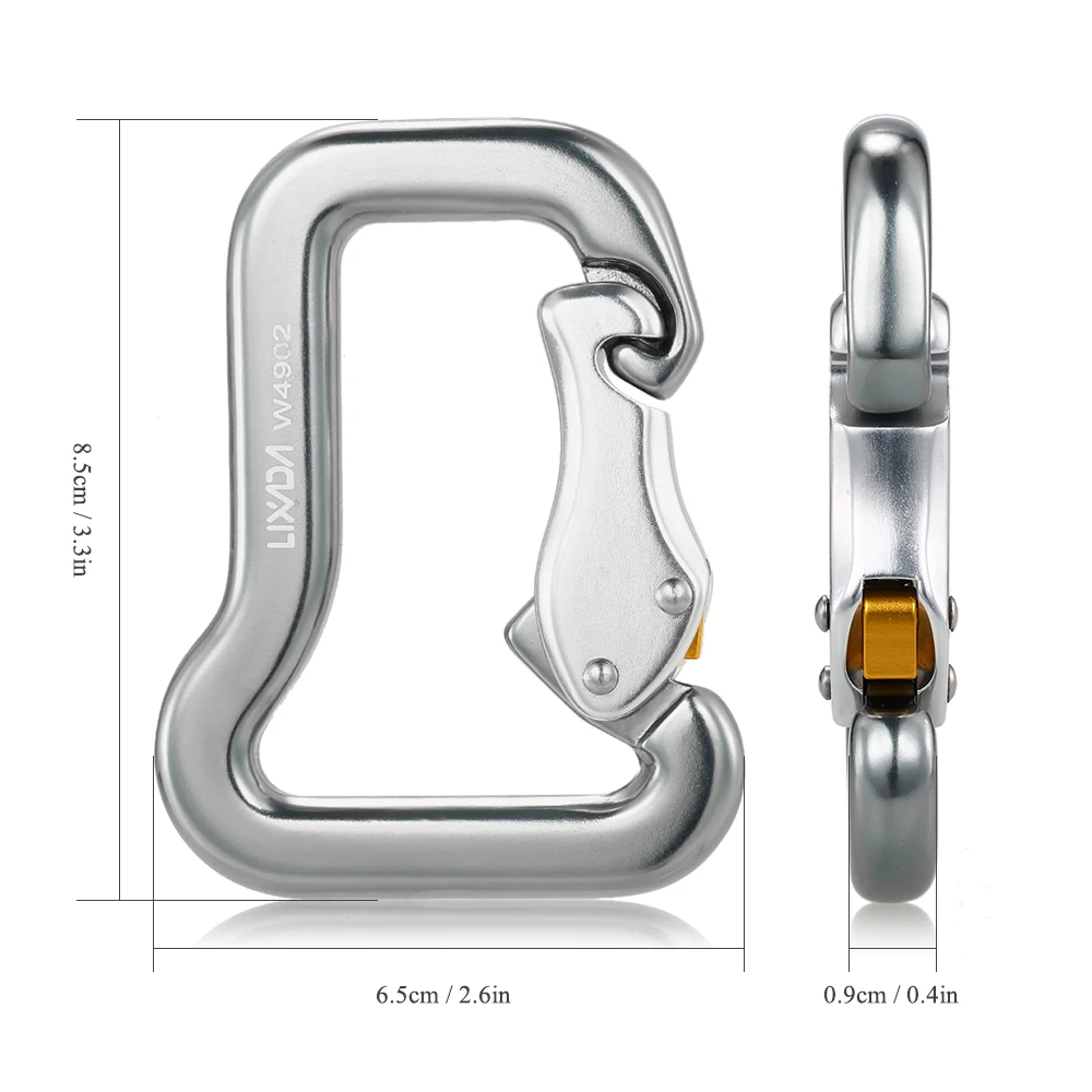 Lixada W4902 карабин для скалолазания на открытом воздухе, оборудование для скалолазания, мастер-крюк, 18KN, парапланерный парашютный зажим, карабин
