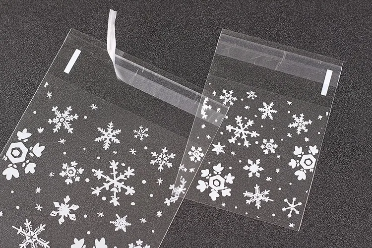 LBSISI Life 100/200 шт прозрачные снежные конфеты печенье на десерт сумки рождественские украшения вечерние пластиковые упаковочный пакет для печенья