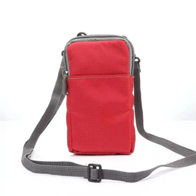 Универсальный модный спортивный кошелек, сумка для мобильного телефона для iPhone, huawei, Xiaomi, samsung, карманная сумка, открытая сумка на плечо для телефона, кобура - Цвет: Red