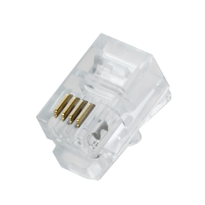 

Clear plastic 30 pcs 4P4C connector RJ9 phone adapter #8