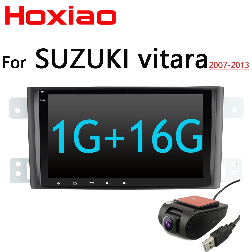 Android Автомобильная магнитола для Suzuki Grand Vitara Escudo JT 2007-2013 8 дюймов четырехъядерный wifi BT gps 2 din Видео Аудио мультимедиа playe - Цвет: 1G With DVR