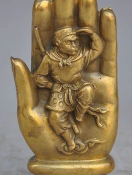 

chinese fengshui brass Tathagata Buddha The bergamot Monkey King lucky statue