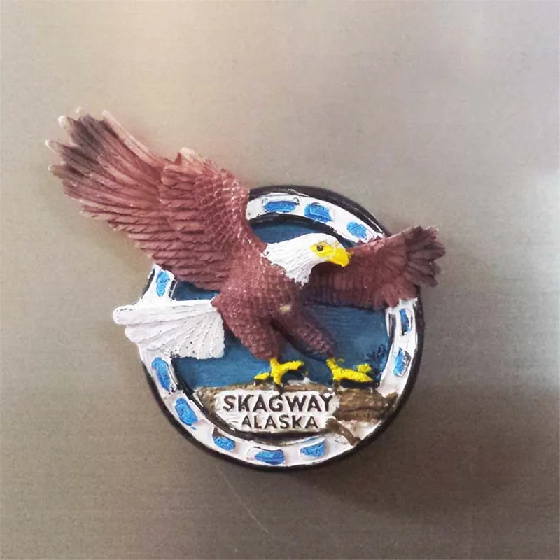 Аляска орлы рисунок на холодильник стикер США пейзаж магниты на холодильник домашний декор подарки оптом Прямая