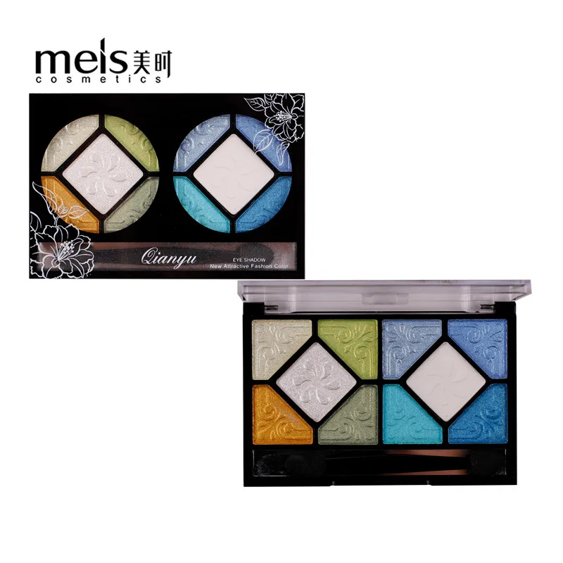 MEIS поступление очаровательные тени для век 10 цветов Палитра теней для век металлик макияж палитра мерцающие пигментированные тени для век порошок 1016 - Color: 1