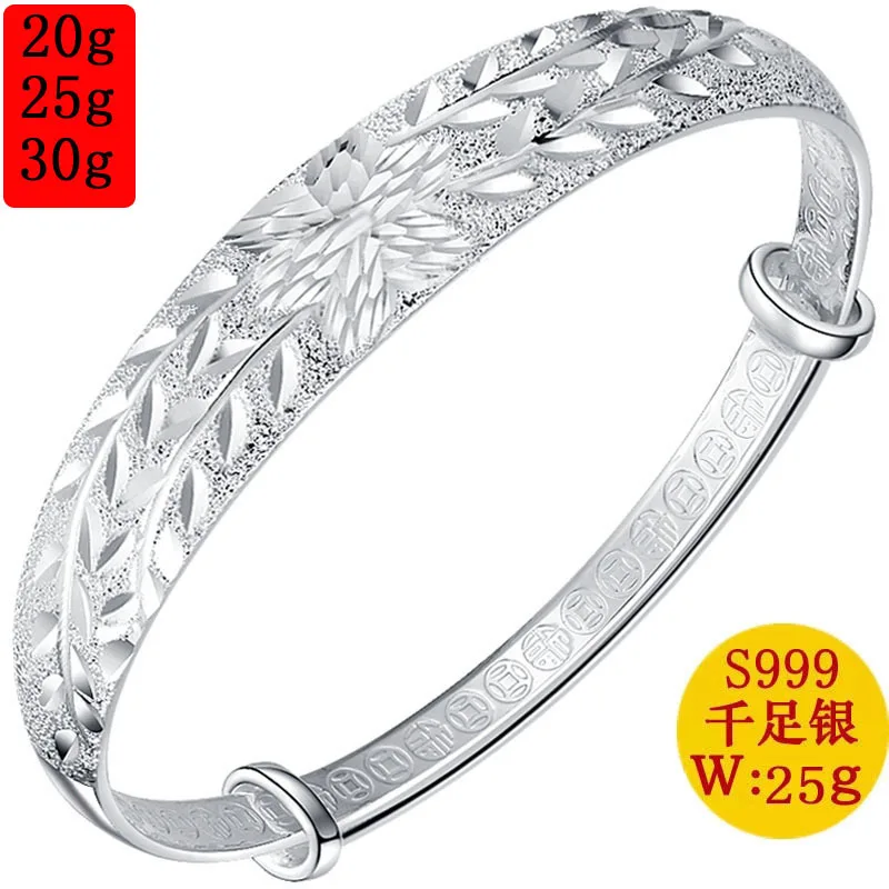 

2019 Real Limited Armbanden Voor Vrouwen 999 Flowers Flower Nail Sand Bracelet Elegant National Wind All Over The Sky Push-pull