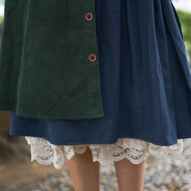 Винтажная девушка-Мори эластичная талия Вельветовая хлопковая юбка лесная леди Свободная Классическая Весенняя юбка для женщин Повседневная Faldas Mujer