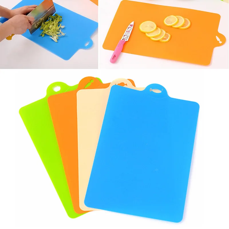 

New 21.5*32.5cm Cutting Board Kitchen Cooking Tools Flexible PP Plastic Non-slip Hang Hole Food Slice Cut Chopping Block MAL999