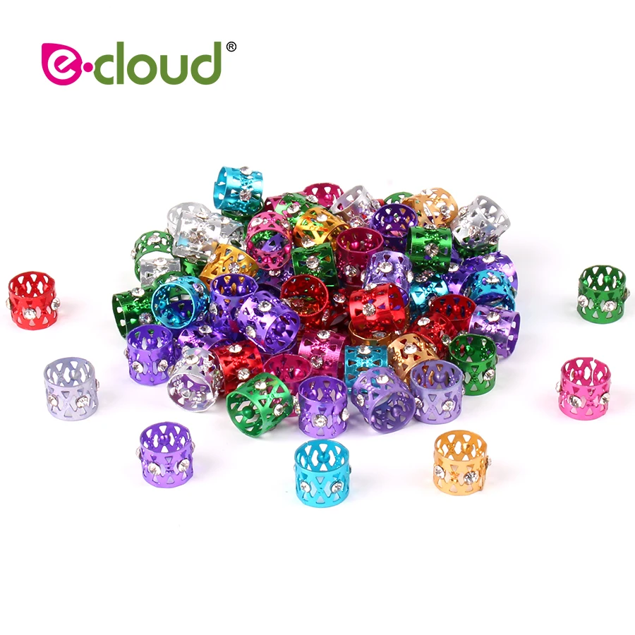 50pcs/bag Metal Rhinestone Dreadlock Braids Hair Beads Adjustable Hair Braids Cuffs Clips Mixed Color 11mm Hole Hair Rings 50pcs/bag Metal Rhinestone Dreadlock Braids Hair Beads Adjustable Hair Braids Cuffs Clips Mixed Color 11mm Hole Hair Rings