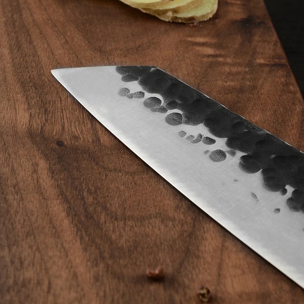 XYj 8 ''нож шеф-повара 7'' нож сантоку ручной работы, кованые ножи из углеродистой стали, Набор цветных ножей с деревянной ручкой в японском стиле