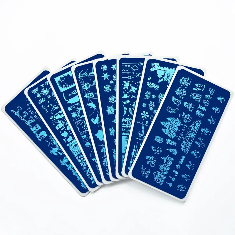 1 Pc 6*12CM Christmas&ampHalloween Pattern Nail Stamping Plates Image XMAS Rectangle Plate Manicure Art | Красота и здоровье