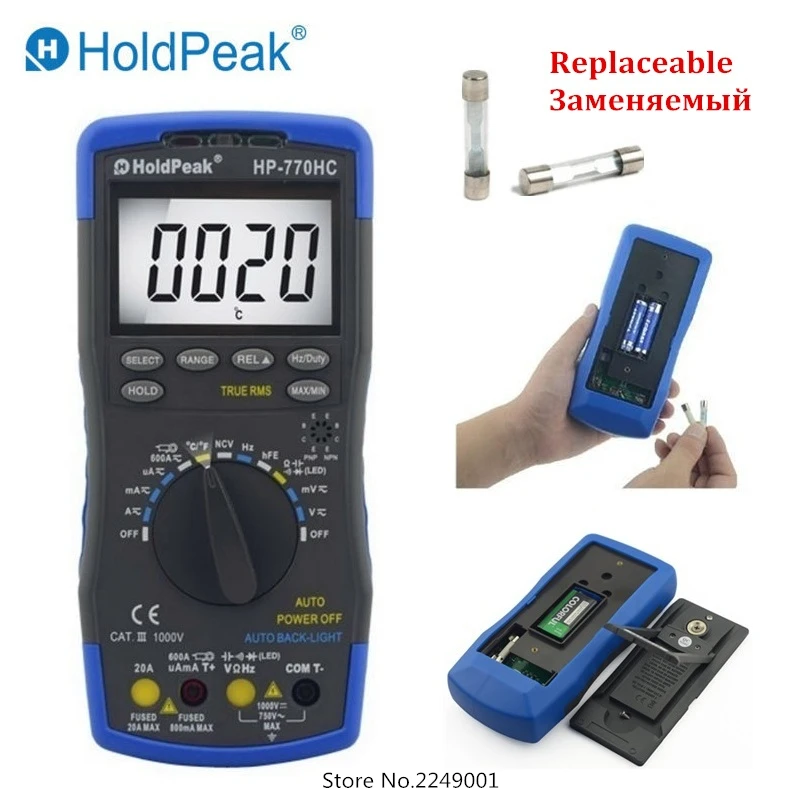 Цифровой мультиметр Multimetro HoldPeak с автоматическим диапазоном измеритель