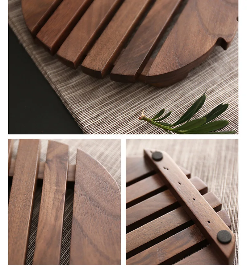 Wood Table Mat Heat Resistant Pot Pan Mats & Pads Table Decoration Cute Fish Shape Placemat for Kitchen Mug Coaster Wooden Utensils (10)