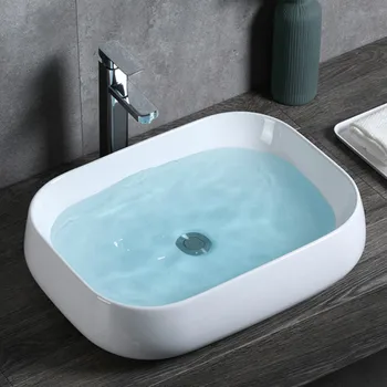 

Balcony wash basin ceramic washbasin above counter basin oval household wash basin bathroom square art basin lo1211658
