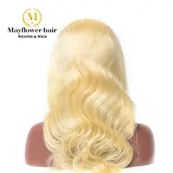 Mayflower блонд 613 волосы кружево спереди парики объемная волна Текстура 150% плотность полностью ручная работа отбеленные узлы с детскими