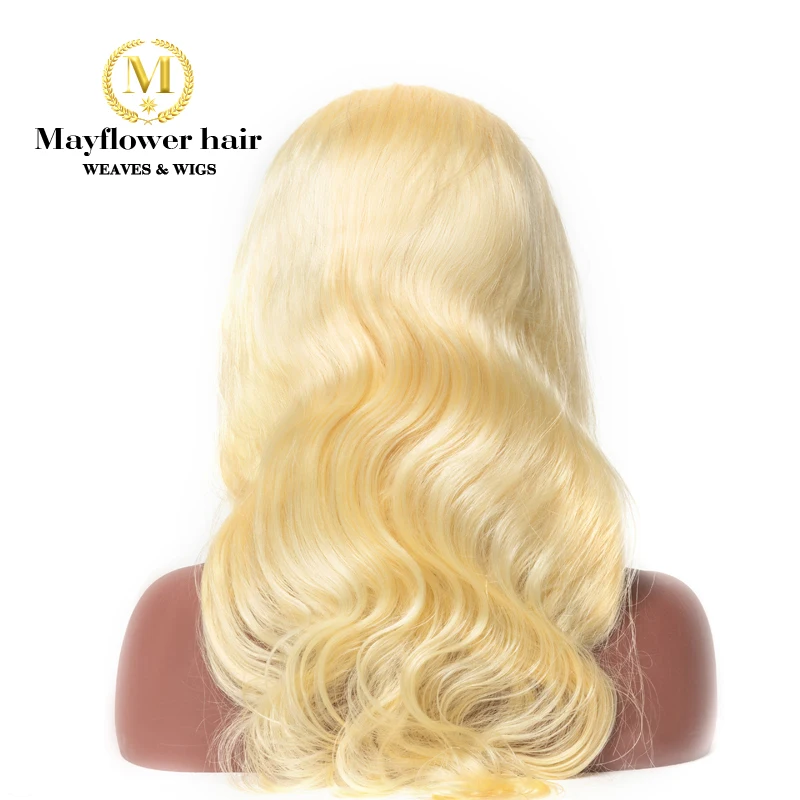 

Mayflower 13x4" Frontal Lace Wigs Blonde 613 Made of 100% Virgin Raw Hair Body wave 150% Density Pre-plucked with baby hair line