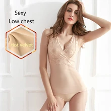 Теплый жилет женский утолщенный зимний плотный теплый жилет нижняя часть корсета нижнее белье Осенняя майка кружевной топ кроп белье