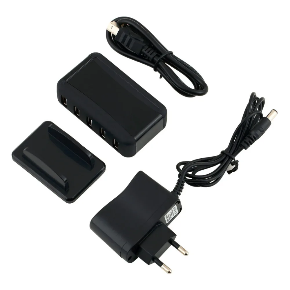 

High Speed 7 Port USB 2.0 Hub with AC Power Adapter For Laptop PC Computer EU Plug Black Wholesale