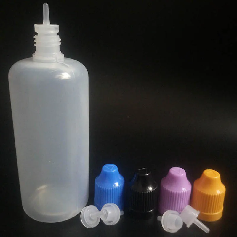 2000pcs 100ML PE Dropper Bottles Long tips empty E liquid Oil Eye Drops Bottles With Childproof  Caps For vape E cig liquid