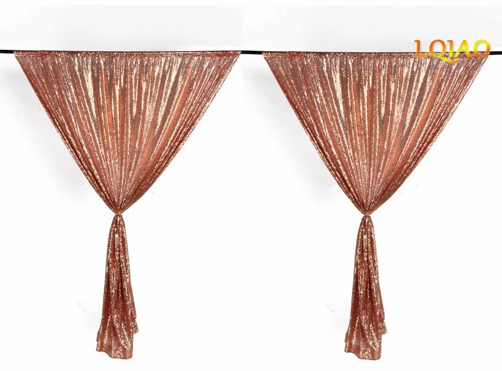 

Sequin Curtain Backdrop 2 Panels 4x7ft Sparkly Rose Gold Sequin Window Curtain Backdrop Background Christmas Wedding Decoration