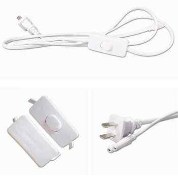 

2pcs 1.5m Power Extension Cord for Integrated LED T5 T8 Light Tub 2-Core EU AC Power Plug Light Socket Cord with ON/OFF Switch