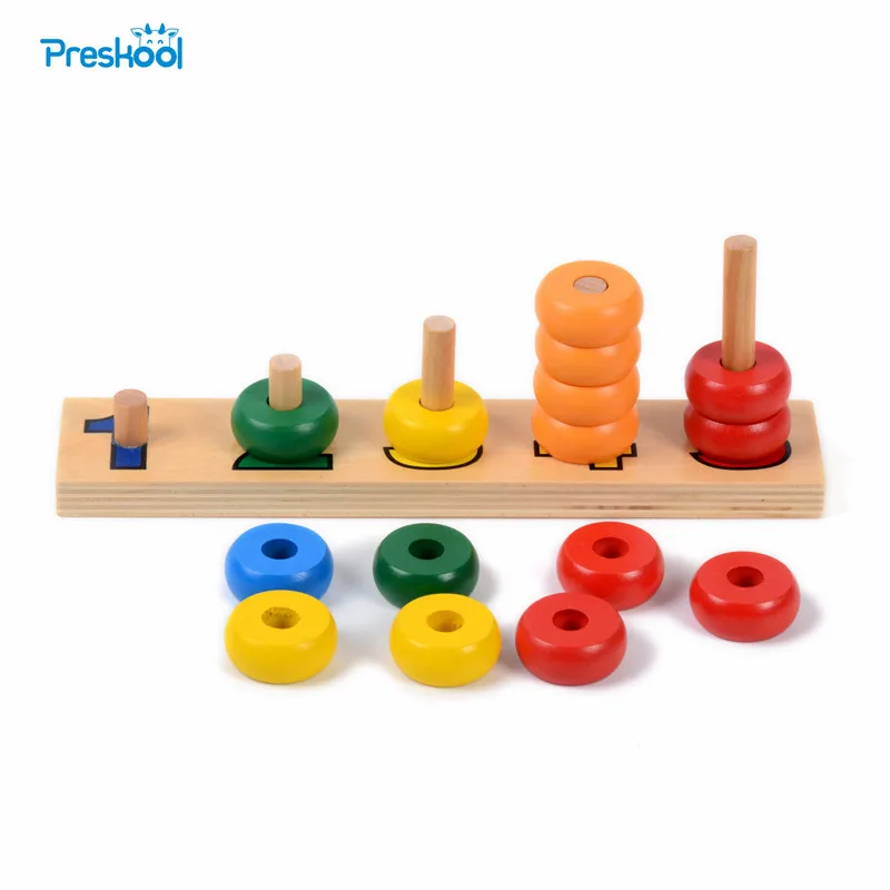 

Baby Toy Montessori Counting Disks Stacking Sorting Board Building Early Childhood Education Preschool Kids Brinquedos Juguetes