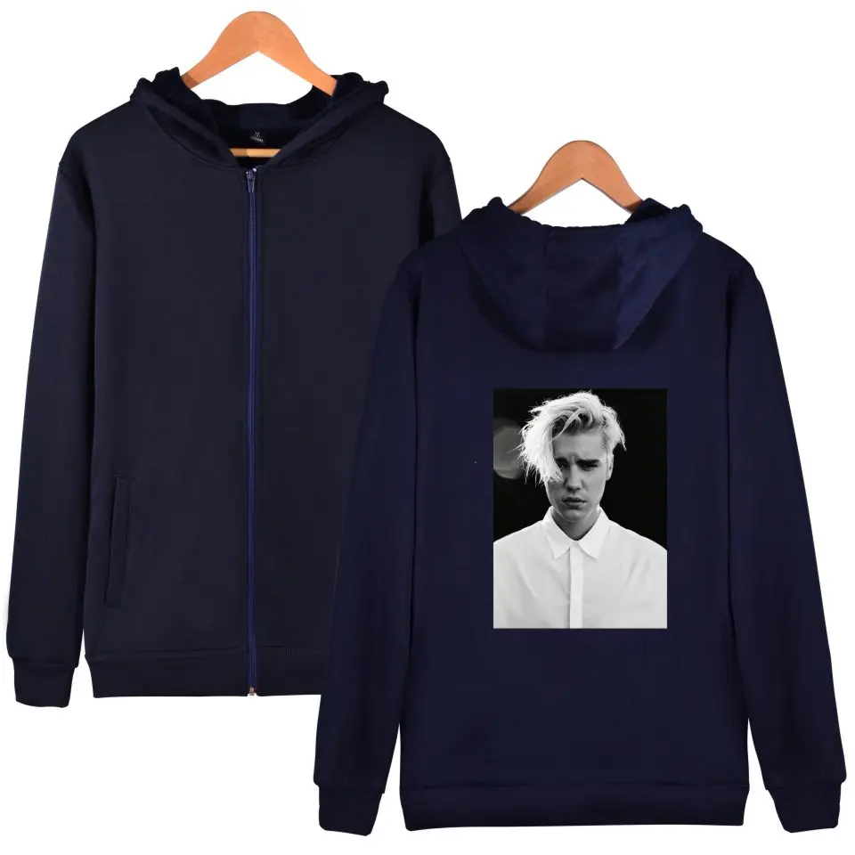 Justin Bieber Zipper Hoodies With Cap Men/Women Fashion Style Hoodies Kpop Sweatshirt Long XXXXL Plus Size Justin Bieber