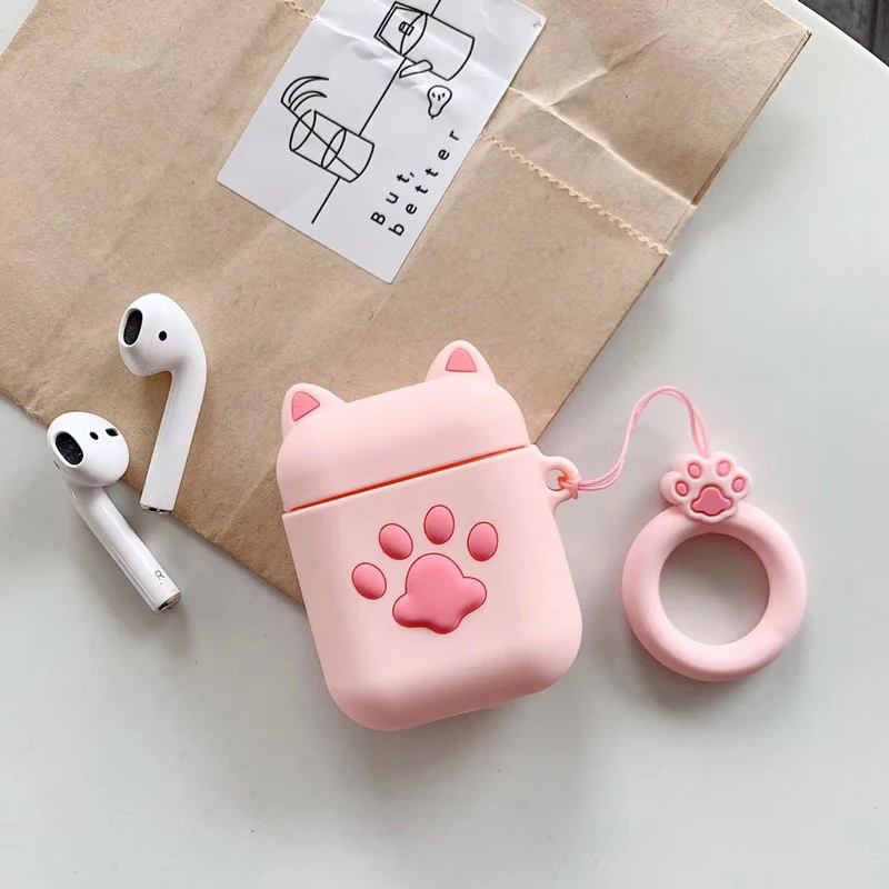 Модный милый мягкий силиконовый чехол для наушников Apple Airpods противоударный AirPods
