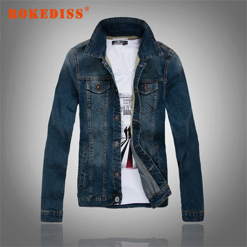 2017 denim jacket Men military jeans jacket cotton male jackets and