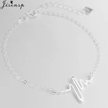 Jisensp Серебро 925 пробы ожерелье с ритмом сердца браслет-цепочка ЭКГ доктор медицины ювелирные изделия S925 Браслеты для Для женщин