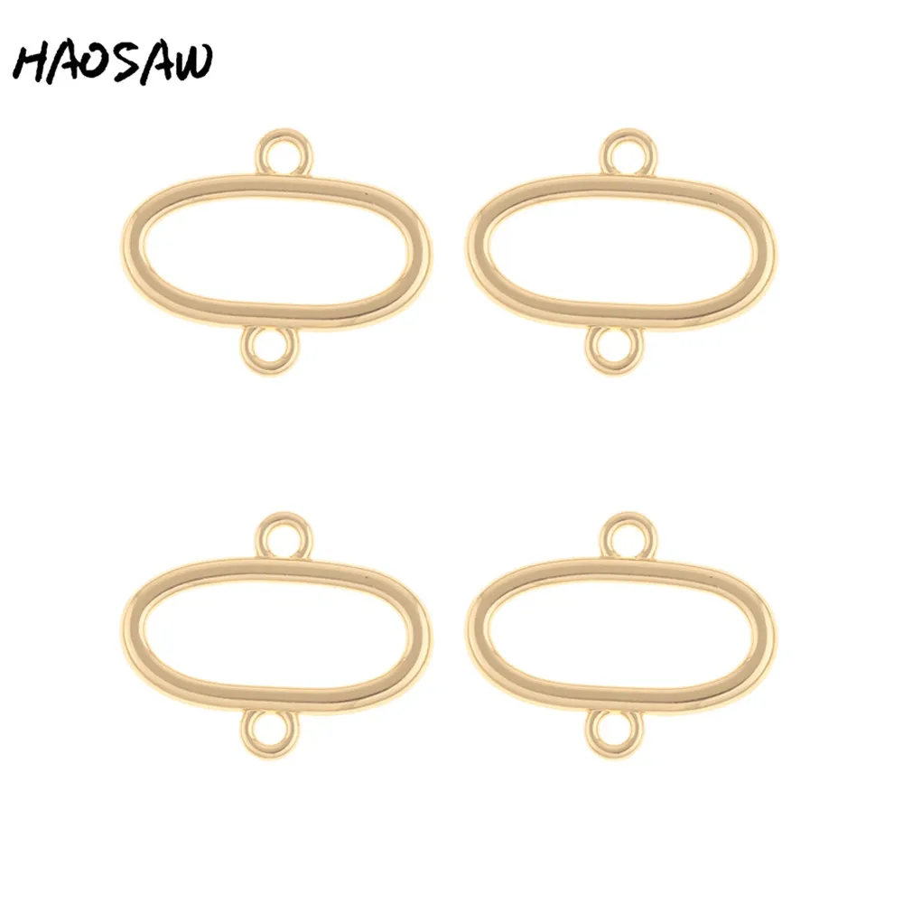 

HAOSAW 16*20MM 6Pcs/Lot Perfect Oval Charm/Alloy Earring Findings/Connection Zinc Alloy Charm/Earring DIY Suppliers