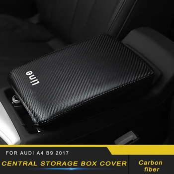 

Car leather central storage box cover sticker cover For Audi A4 B9 2017 2018