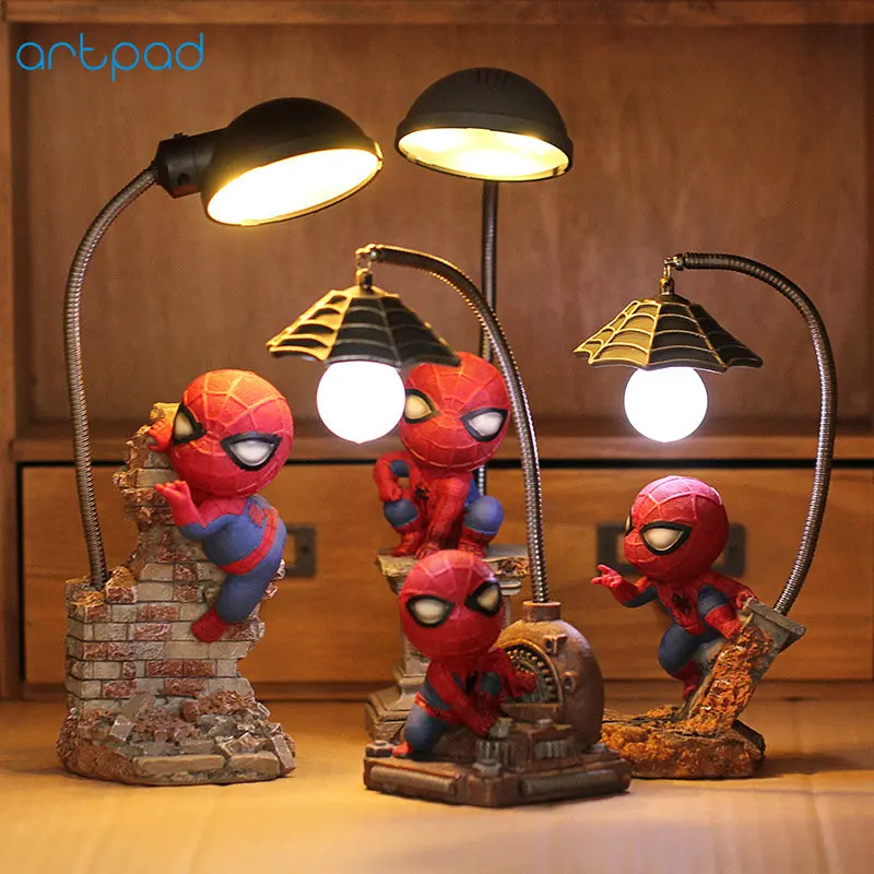 Artpad The Avengers Action Figures Spider Man Lamp Resin Children