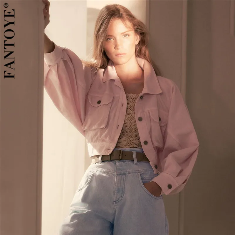Fantoye новинка 2019 розовые женские куртки пальто повседневные свободные длинный