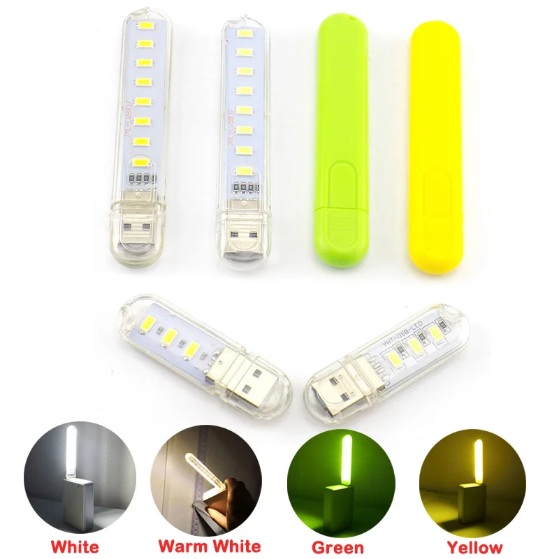 

Mini 5V USB LED 3LEDs 8LEDs Book Night Light Camping Lamp Reading Bulb For Laptop PC Computer Notebook Mobile Power Bank Charger