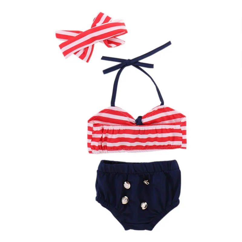 Летний модный комплект бикини для детей; пляжный купальник бикини для девочек; Подарочный комплект - Цвет: 6-12M