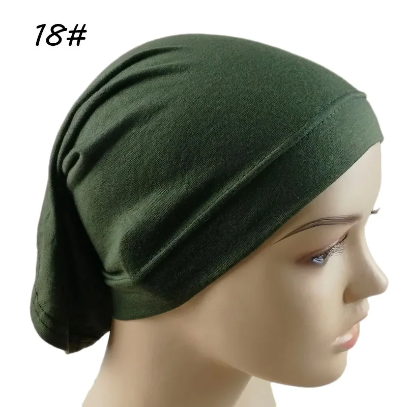 Под шарфом хиджаб шапка труба кость химиотерапия шляпа хлопок головной убор внутренняя Кепка женская мусульманская внутренняя шапочки под хиджаб подшарф