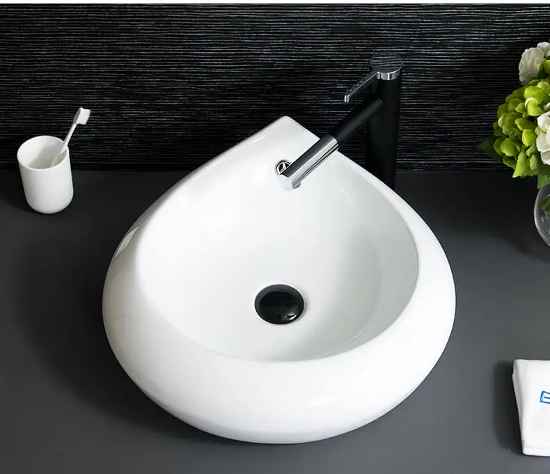China Artistic Handmade Ceramic wash basin Lavobo Round Counter top ceramic art wash basin porcelain hand wash basin  (4)