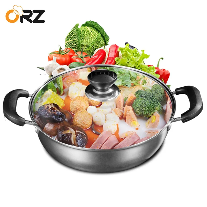 ORZ 304 Stainless Steel Induction Hot Pot Chinese Cooker Cooking
