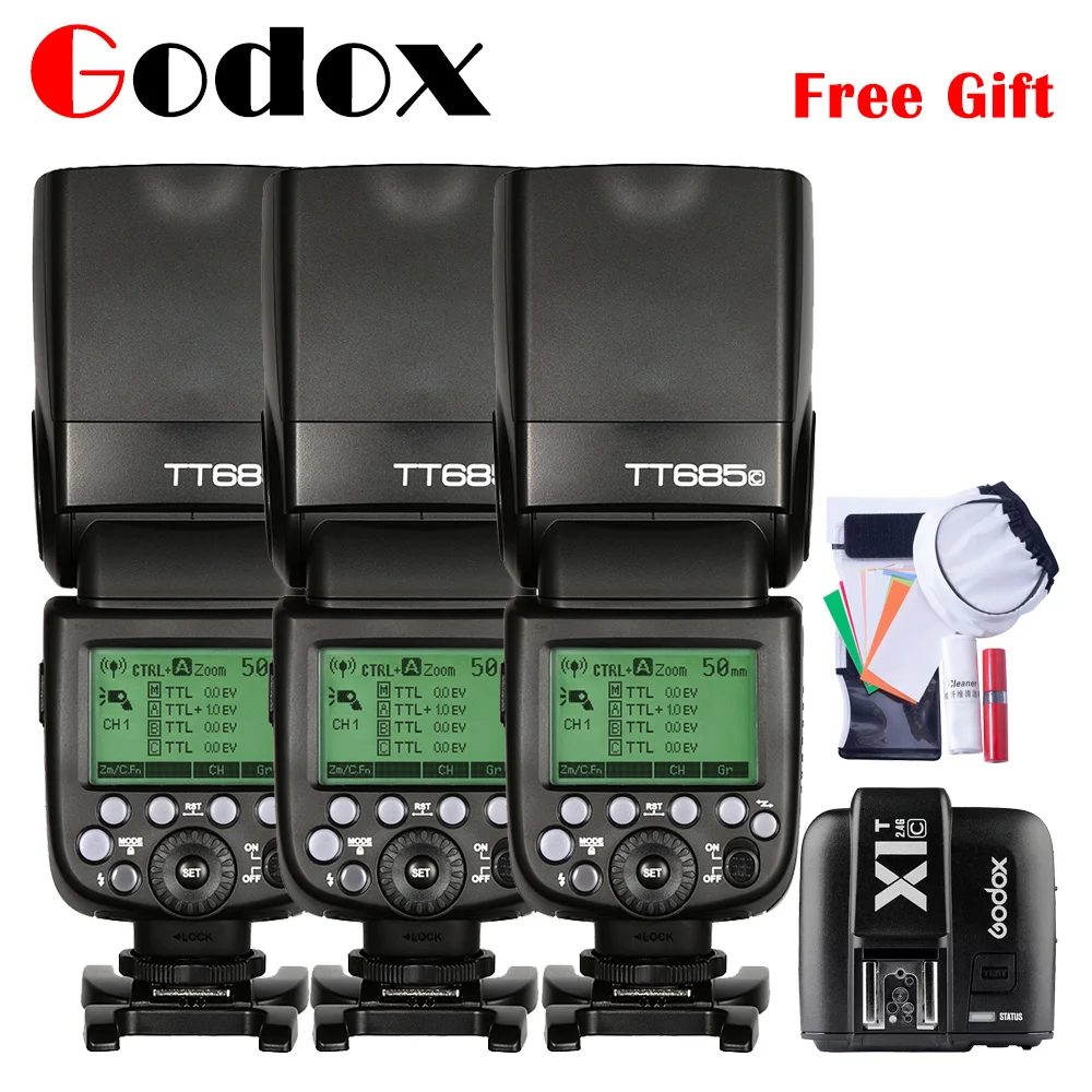 3x Godox TT685 TT685C 2.4G TTL Speedlite X1T C Transmitter Trigger For Canon Camera Flash 5D 7D
