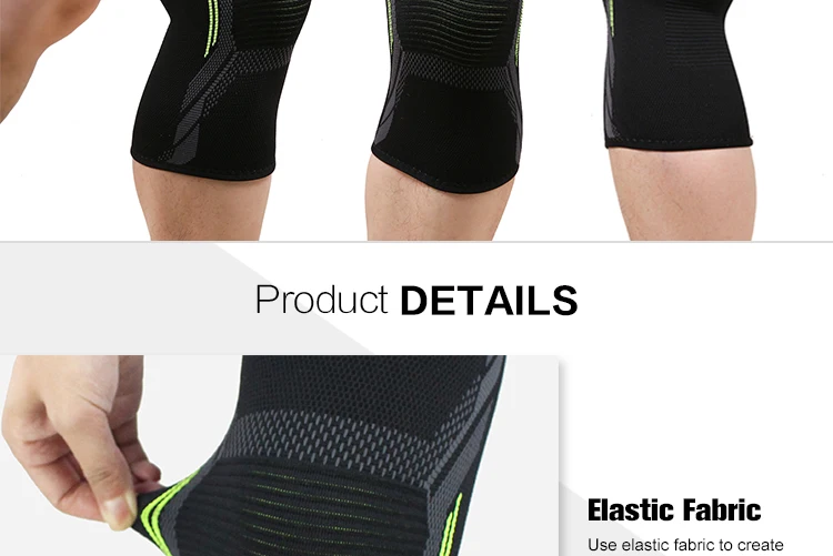 1 Piece Sports Knee Brace Compression Sleeve Elastic Non-Slip 3D Circular Knitting Provides Fitness Running Cycling Knee Pad