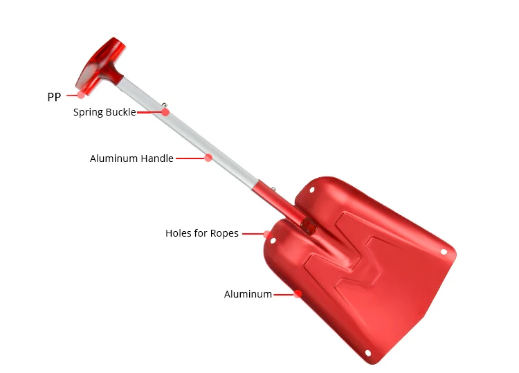 Алюминиевая садовая Складная лопата для снега, Легковесная Автомобильная лопатка для путешествий на открытом воздухе, складная ручка, щетка, инструмент для песка, пляжа, лопата, лопатка