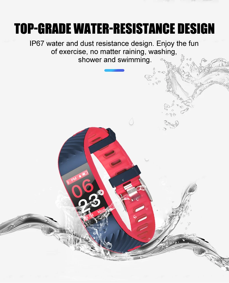 KAIHAI H62 цветной смарт-браслет, измеритель артериального давления, пульсометр, спортивные Смарт-часы, умный фитнес-трекер для android и ios